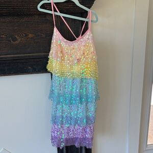 Colorful Sequin Layered Dress